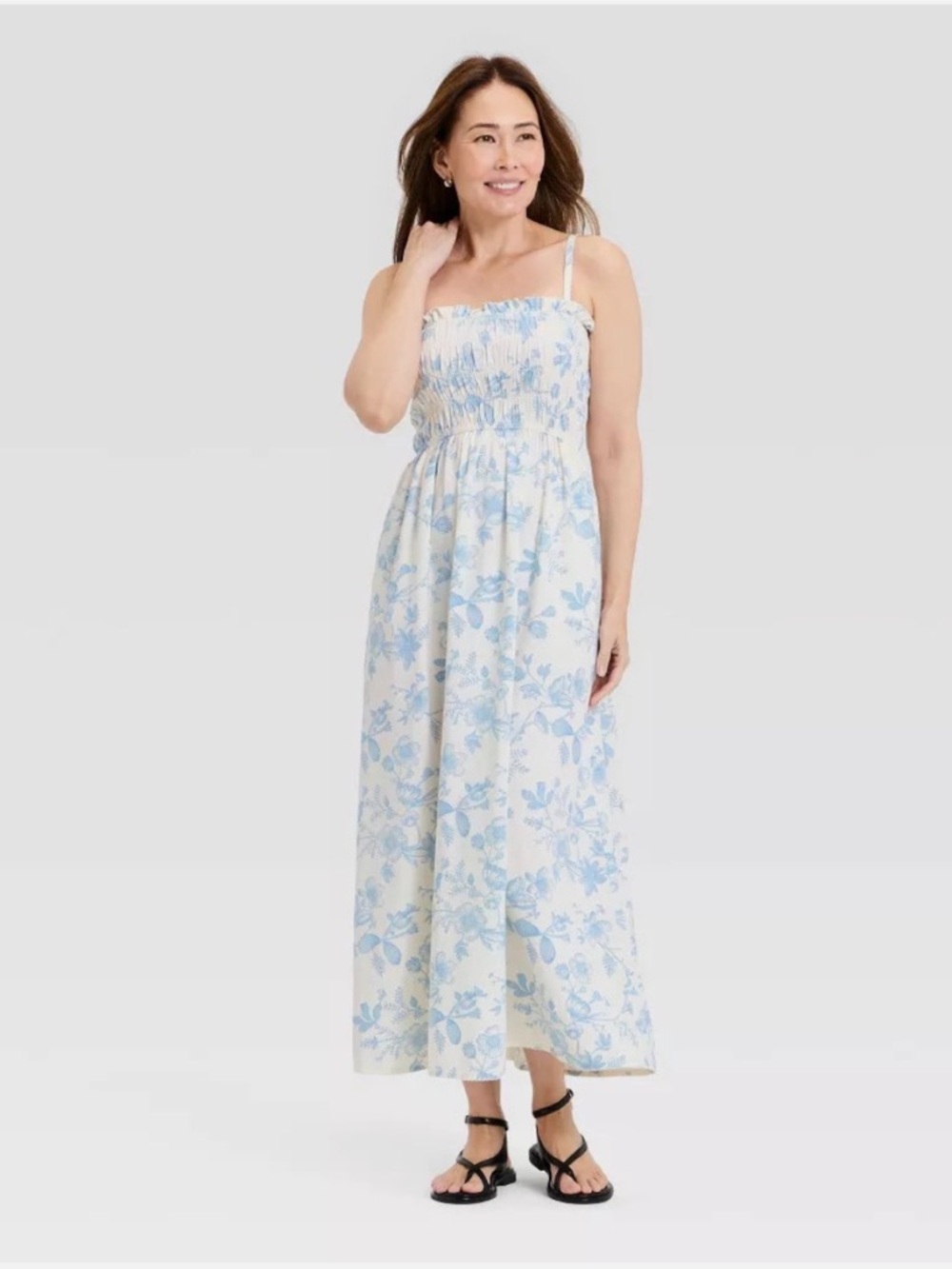 Women's Sleeveless Ruffle Maxi Floral Sundress - Universal Thread - size medium